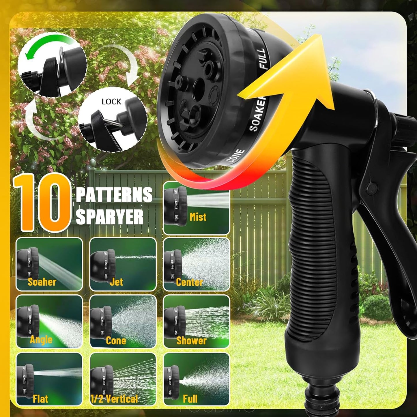 Furtun de grădină flexibil 30 m – Extensibil, ușor și anti-încurcare