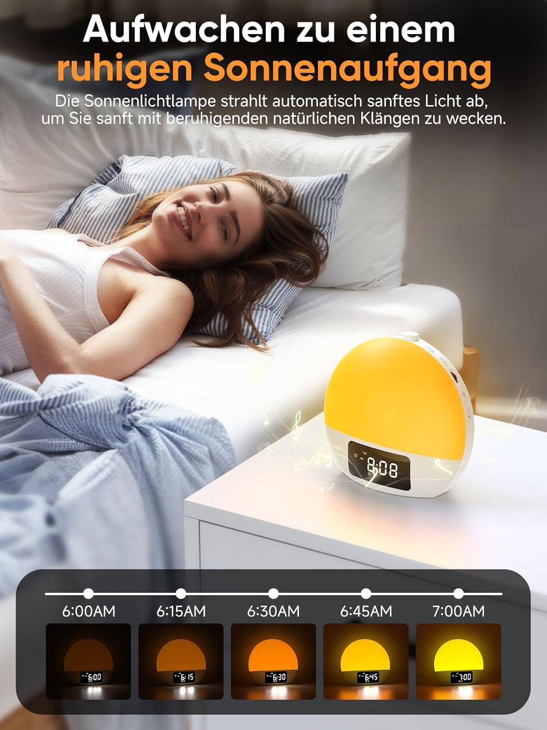 🌅 Foryond Daylight Alarm Clock – Ceas cu Alarmă și Simulare de Răsărit pentru Trezire Naturală
