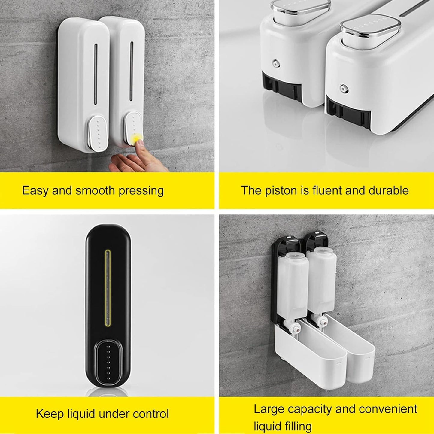 Dozator Manual de Săpun Grcfumo – 300 ml, ABS Premium, Montaj pe Perete, Alb