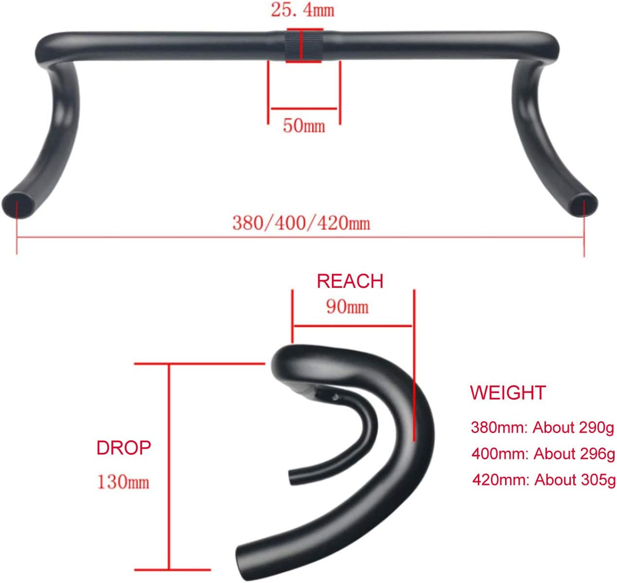 PLATT Ghidon Șosea 25.4 mm, Aluminiu 6061, Drop Bar 420 mm