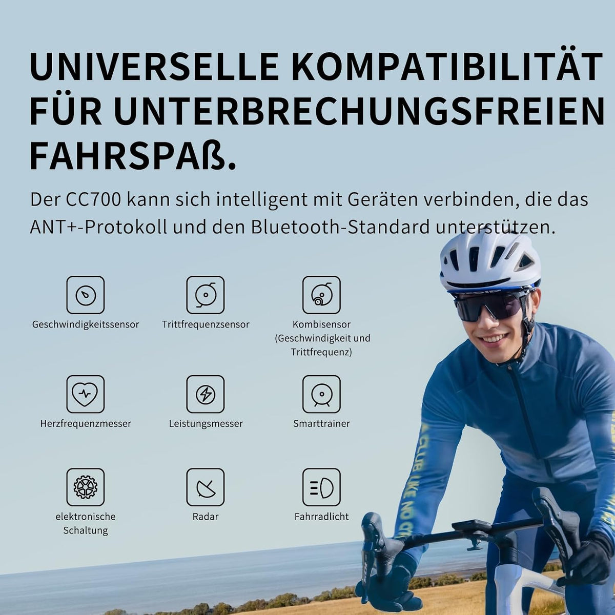 GEOID CC700 Computer GPS pentru Bicicletă, Ecran Color 2.8”, Navigație GPX, ANT+ & Bluetooth, IPX7, Autonomie 15–25h