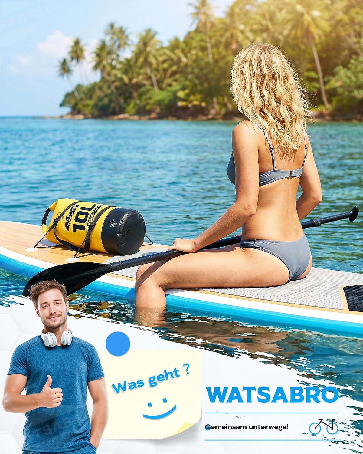 Geantă Impermeabilă Dry Bag 10L – PVC 500D, Rezistentă la Apă & Zgârieturi, IPX8, Sporturi Acvatice, SUP/Kayak – WATSABRO