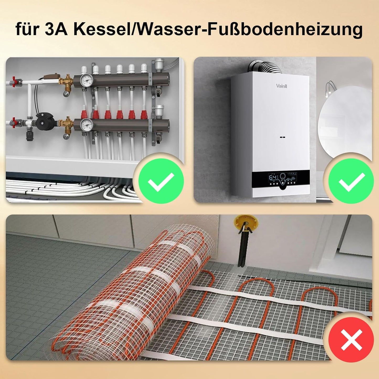 Termostat Smart WiFi KETOTEK KTF0163C – Compatibil Alexa & Google Home, Programabil 7 Zile, Control prin Tuya/Smart Life (Negru)