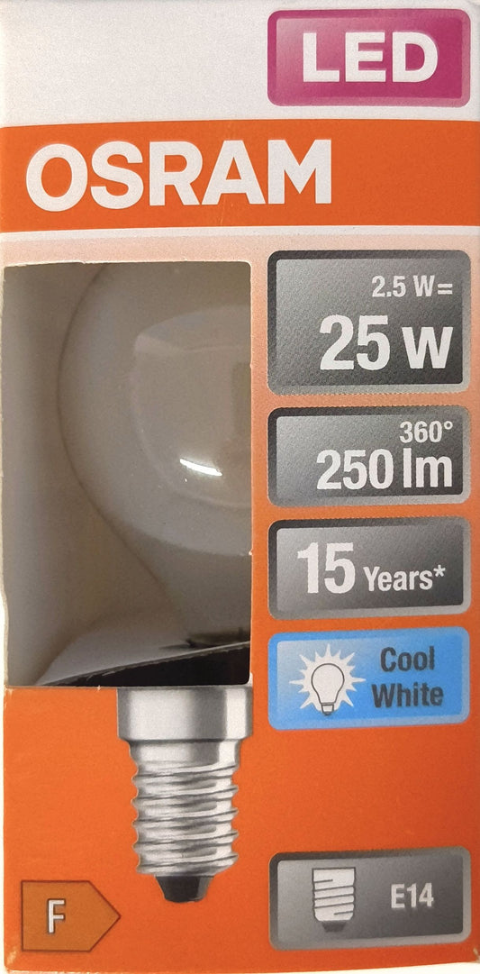 Bec LED OSRAM Retrofit CLASSIC P, 2.5W, E14, 4000K, 250 lm – Mat