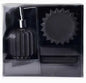 Set baie FERRA – 3 piese, ceramică embosată, 380 ml, negru – MONDEX / BathLab
