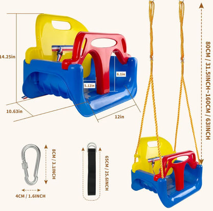 🎠 Leagăn 3‑în‑1 pentru Bebeluși și Copii, KINSPORY, Siguranță Maximă, Reglabil, Interior & Exterior