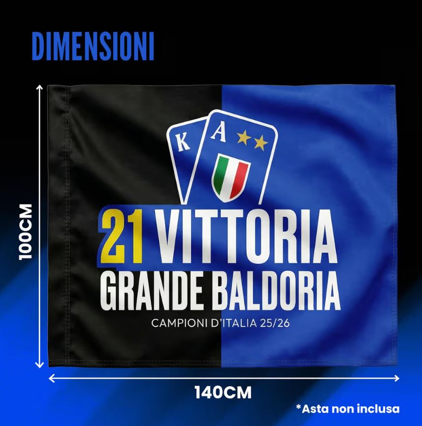Steag Inter Scudetto sezon 2025/26 100x150 cm – negru/bleu