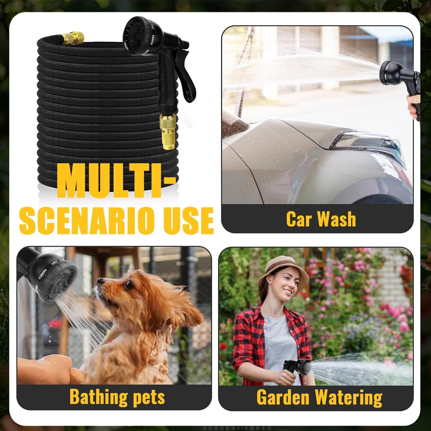 Furtun de grădină flexibil 30 m – Extensibil, ușor și anti-încurcare