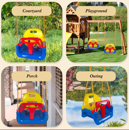 🎠 Leagăn 3‑în‑1 pentru Bebeluși și Copii, KINSPORY, Siguranță Maximă, Reglabil, Interior & Exterior