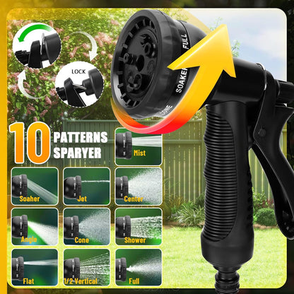 Furtun de grădină flexibil 30 m – Extensibil, ușor și anti-încurcare