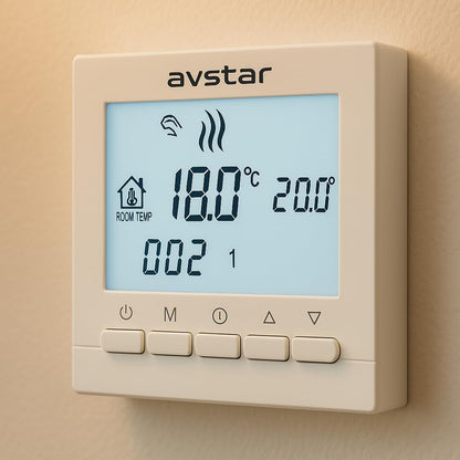 🌡️ Termostat Programabil AVStar pentru Centrală pe Gaz – Afișaj LCD, Control Simplu, Carcasă Elegantă, Alimentare pe Baterii