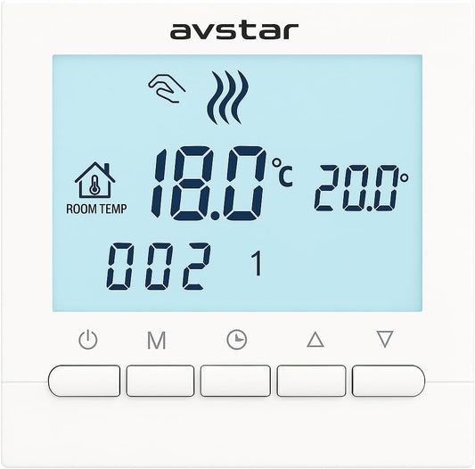🌡️ Termostat Programabil AVStar pentru Centrală pe Gaz – Afișaj LCD, Control Simplu, Carcasă Elegantă, Alimentare pe Baterii
