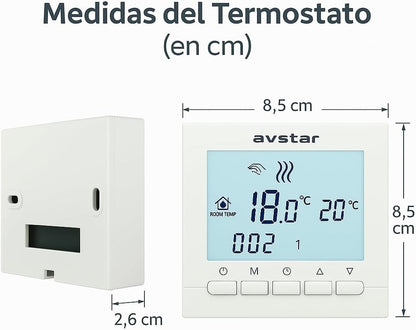 🌡️ Termostat Programabil AVStar pentru Centrală pe Gaz – Afișaj LCD, Control Simplu, Carcasă Elegantă, Alimentare pe Baterii