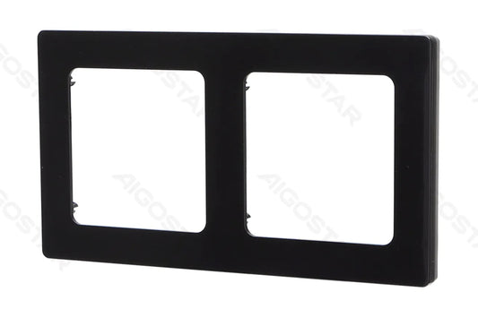 Ramă dublă Aigostar, 2 Module, Negru, Montaj Îngropat – PC rezistent, Design Modern