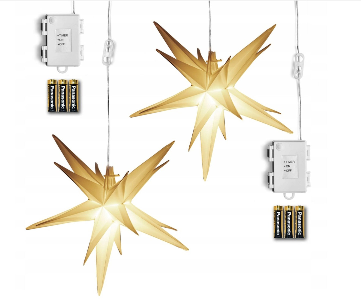 Set 2 Stele LED AMARE, Ø 27 cm, Alb Cald, IP44, cu Timer – Gartenfreude GmbH