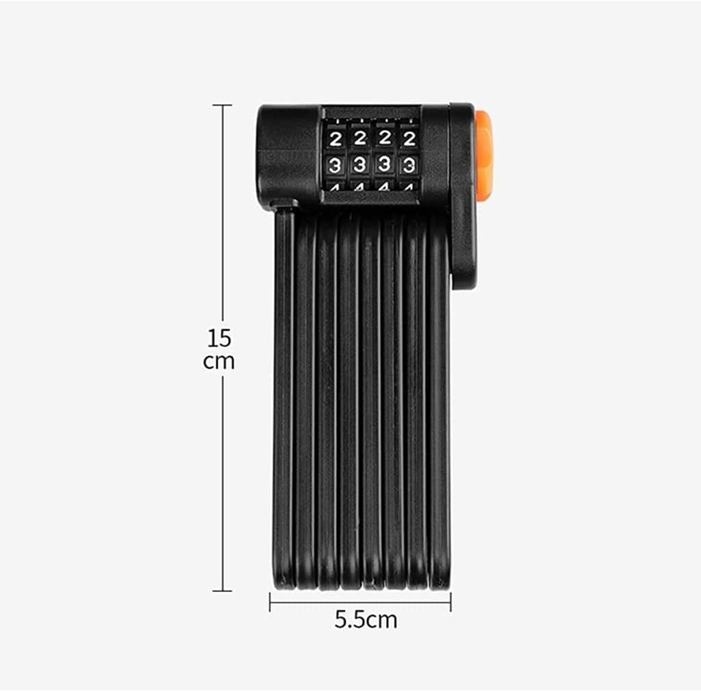 Antifurt pliabil pentru bicicletă – 85 cm, oțel aliat, combinație 4 cifre, ultra‑rezistent