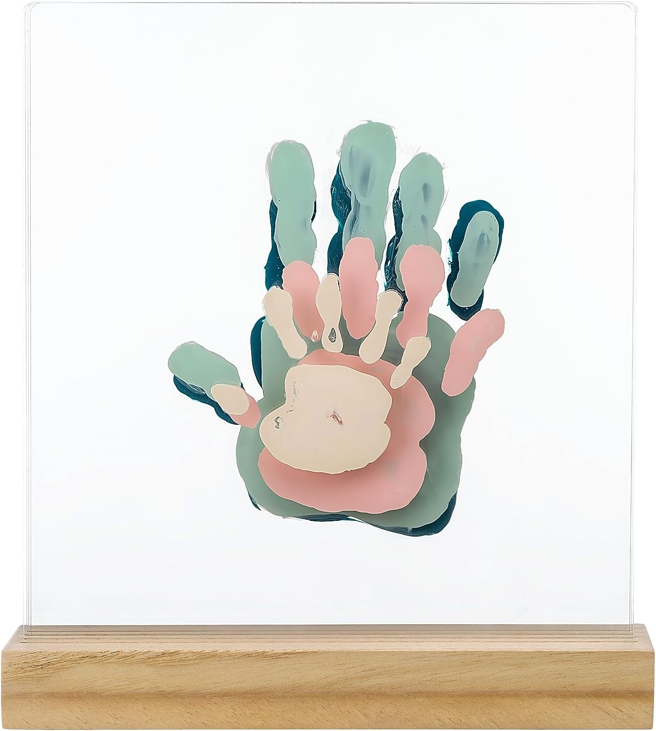 Baby Art Family Touch – Kit Amprentă pentru Întreaga Familie, cu Bază din Lemn
