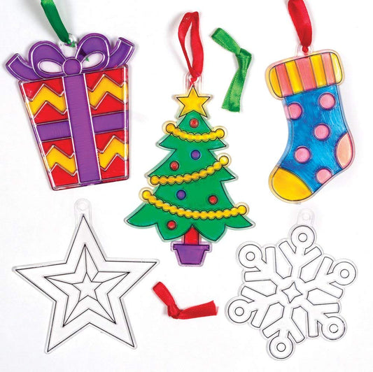 Set 10 Decorațiuni Suncatcher de Crăciun – Baker Ross AT294 – Activitate Creativă pentru Copii
