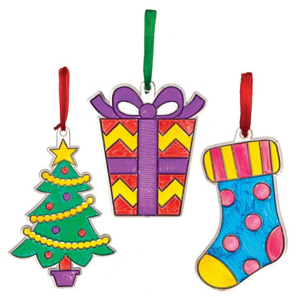 Set 10 Decorațiuni Suncatcher de Crăciun – Baker Ross AT294 – Activitate Creativă pentru Copii