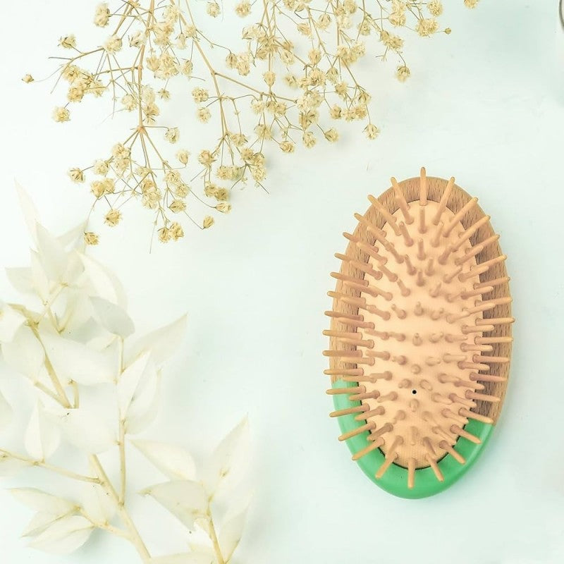 Perie demelantă ovală de buzunar din bambus – Feel Natural