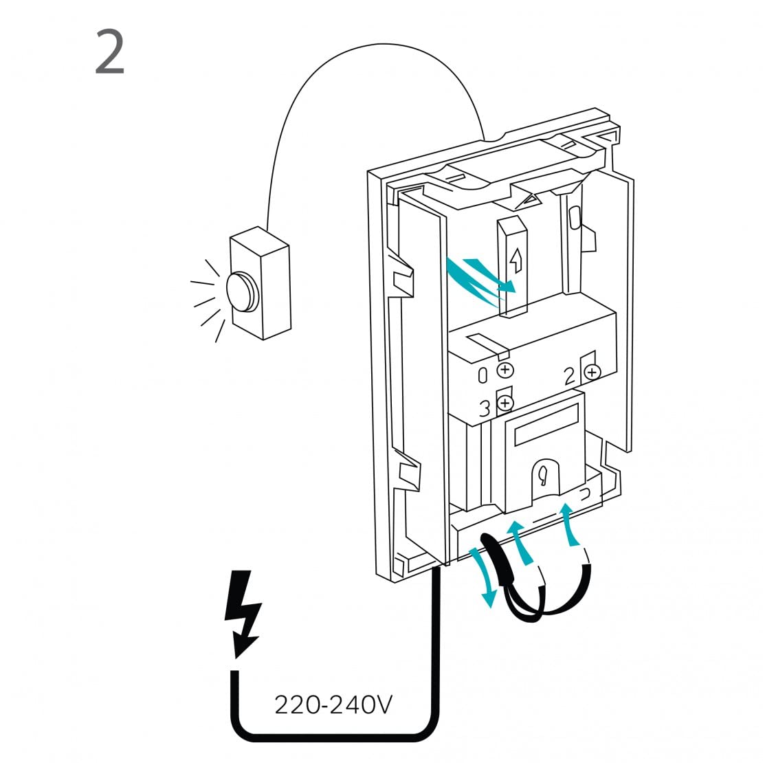 Chacon Sonerie cu Fir și Transformator Integrat – IP44, 220–240V, 8V