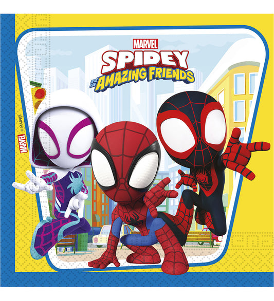 Șervețele Decorata Party – Spidey & His Amazing Friends, 20 buc., 33×33 cm – Petreceri pentru copii