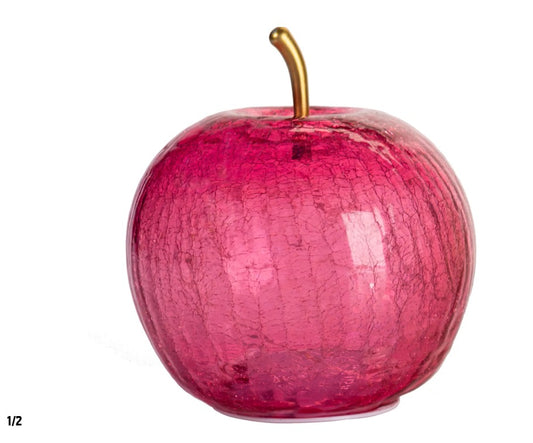 Deko-Apfel Pomo cu LED – Ø 16,5 cm x 20,5 cm – Roz
