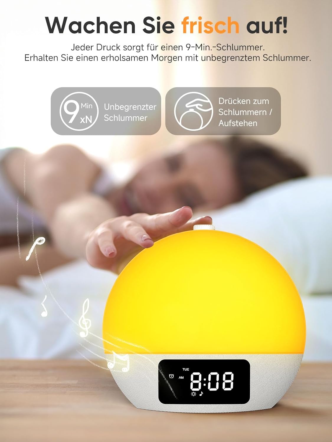 🌅 Foryond Daylight Alarm Clock – Ceas cu Alarmă și Simulare de Răsărit pentru Trezire Naturală