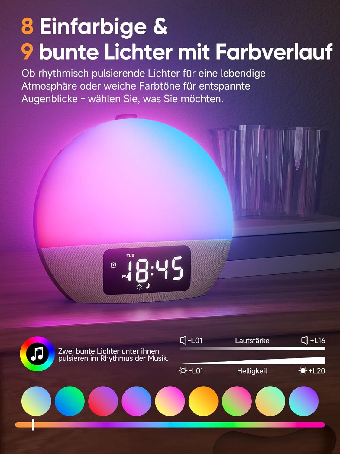 🌅 Foryond Daylight Alarm Clock – Ceas cu Alarmă și Simulare de Răsărit pentru Trezire Naturală