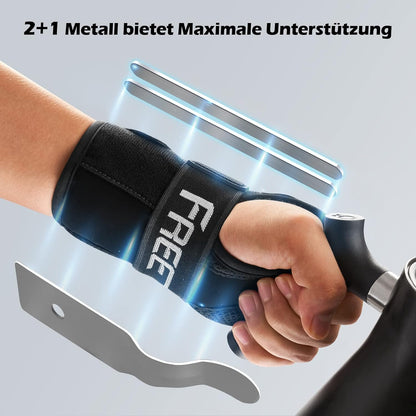 FREETOO – Orteza pentru Încheietura Mâinii cu 3 Atele Metalice | Suport Avansat pentru Tunel Carpian, Tendinită, Artrită și Recuperare