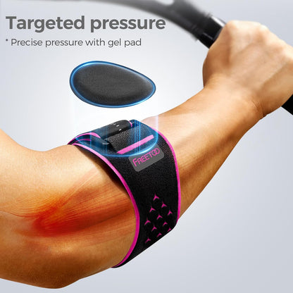 FREETOO – Bandaj pentru Cot cu Gel – Pentru Tendinită, Tennis Elbow și Golfer’s Elbow