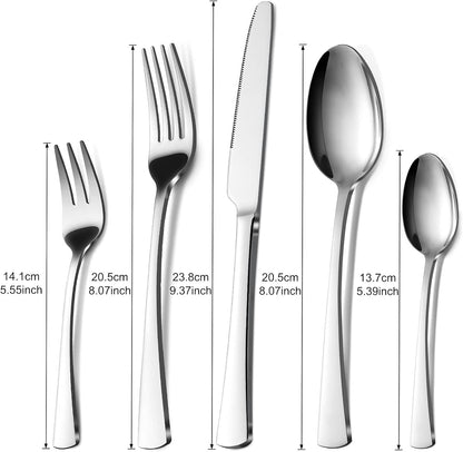 Set Tacâmuri Bestdin pentru 12 Persoane – 60 Piese, Oțel Inoxidabil Premium, Rezistent la Rugină, Potrivite pentru Mașina de Spălat Vase