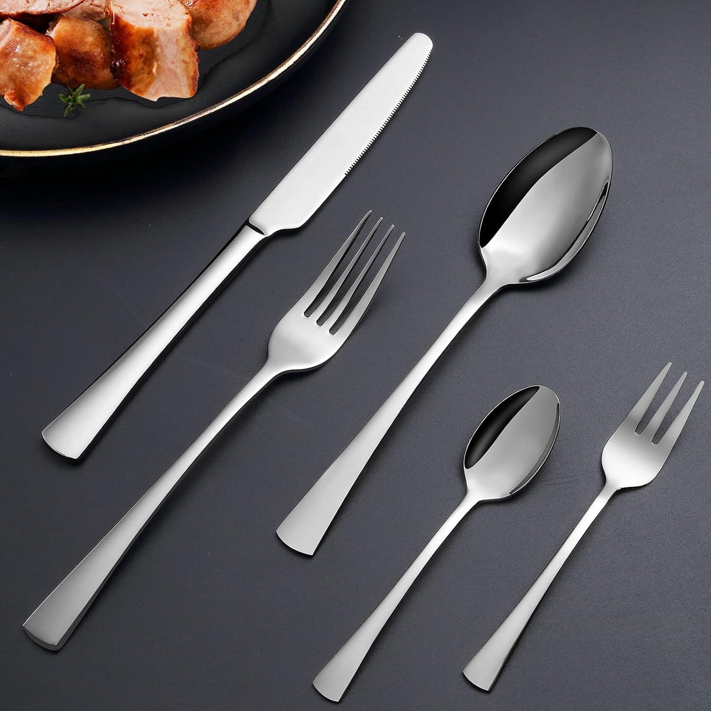 Set Tacâmuri Bestdin pentru 12 Persoane – 60 Piese, Oțel Inoxidabil Premium, Rezistent la Rugină, Potrivite pentru Mașina de Spălat Vase