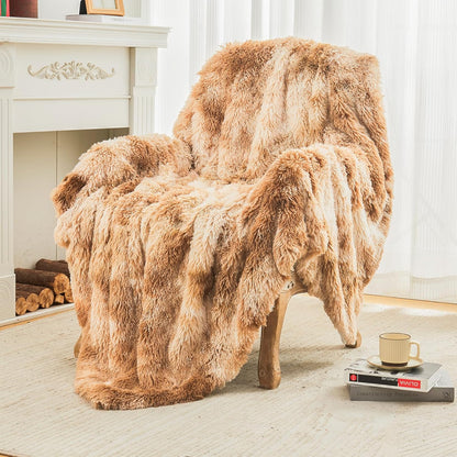 Pătură Pufoasă EMME 150 × 200 cm – Faux Fur + Sherpa, Ultra‑Moale, Călduroasă
