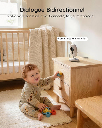 BOIFUN Baby Monitor 4” – 2 Camere, 720P IPS, Night Vision Invizibil, 3X Zoom, Fără WiFi, Securitate 100% Privată