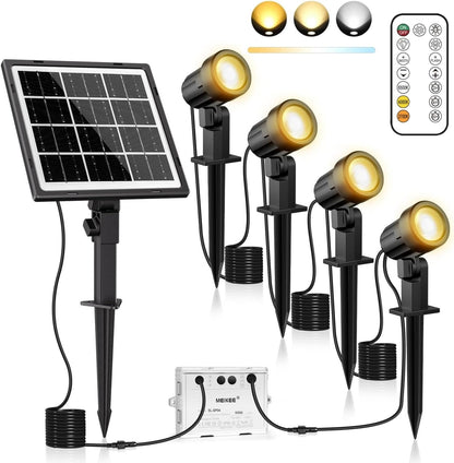Proiector Solar MEIKEE 4‑în‑1 – 800 Lumeni, 5000mAh, 2500K–6500K, Telecomandă RF, IP66, 20h Autonomie