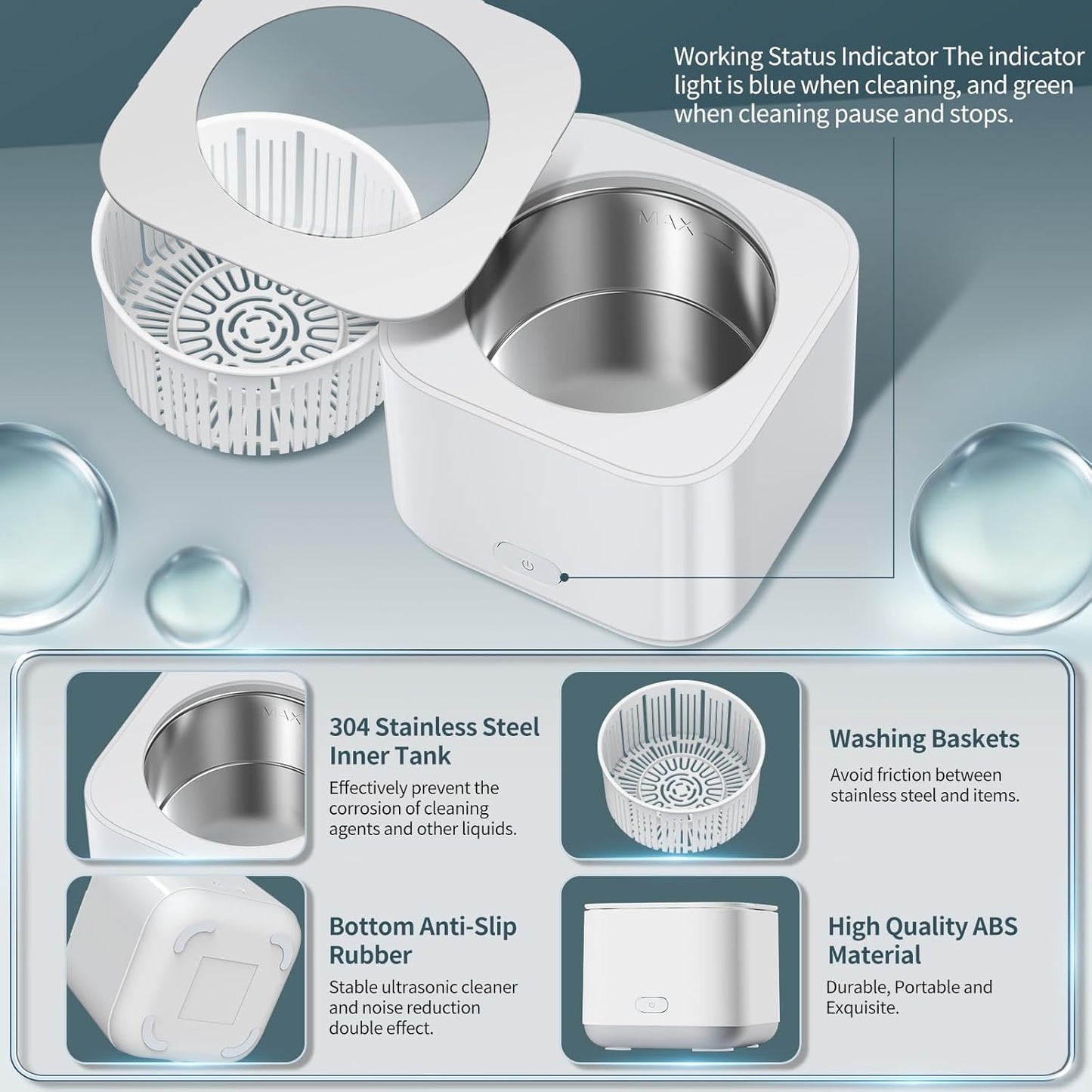 Curățător Ultrasonic pentru Aparat Dentar, Gutieră și Bijuterii – 30W, 43kHz, 200 ml | Curățare Profesională în 5 Minute