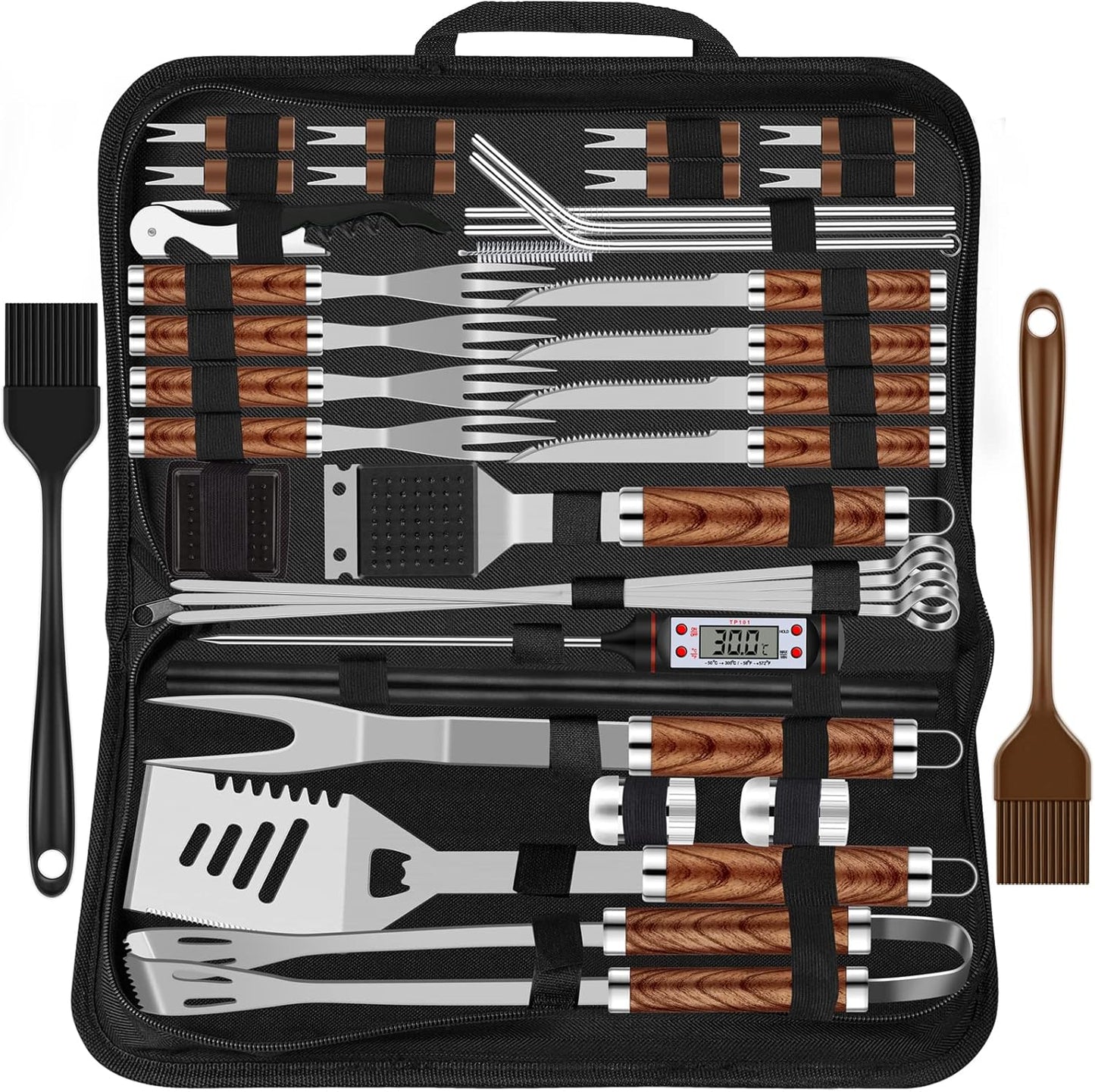 Set Grilliance 38 Piese – Accesorii BBQ din Oțel Inoxidabil cu Husă de Transport & Grill Mat