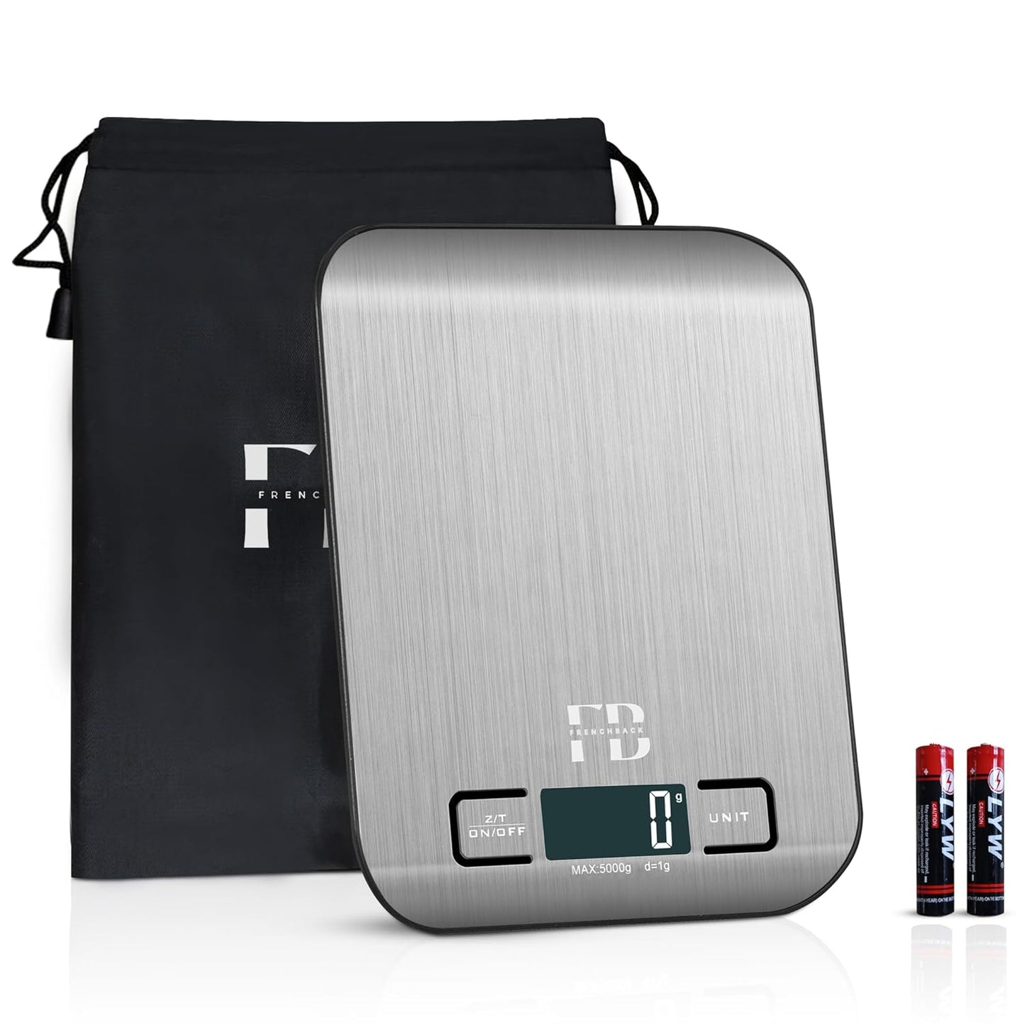 Cântar de Bucătărie cu Husă de Protecție – Precizie 1 g, Oțel Inoxidabil 5 kg, Funcție Tare, Ecran LCD Iluminat, Ultra‑Subțire
