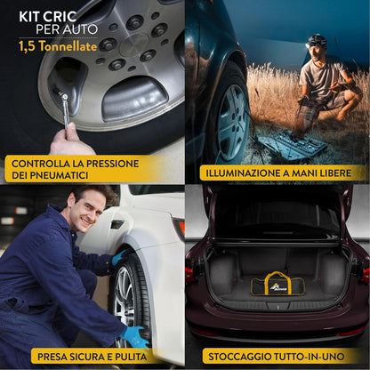 Cric Auto Foarfecă 1.5 Tone AMVIA – Cu Cheie Inclusă | Ridicare Rapidă, Stabilă și Sigură | Heavy Duty