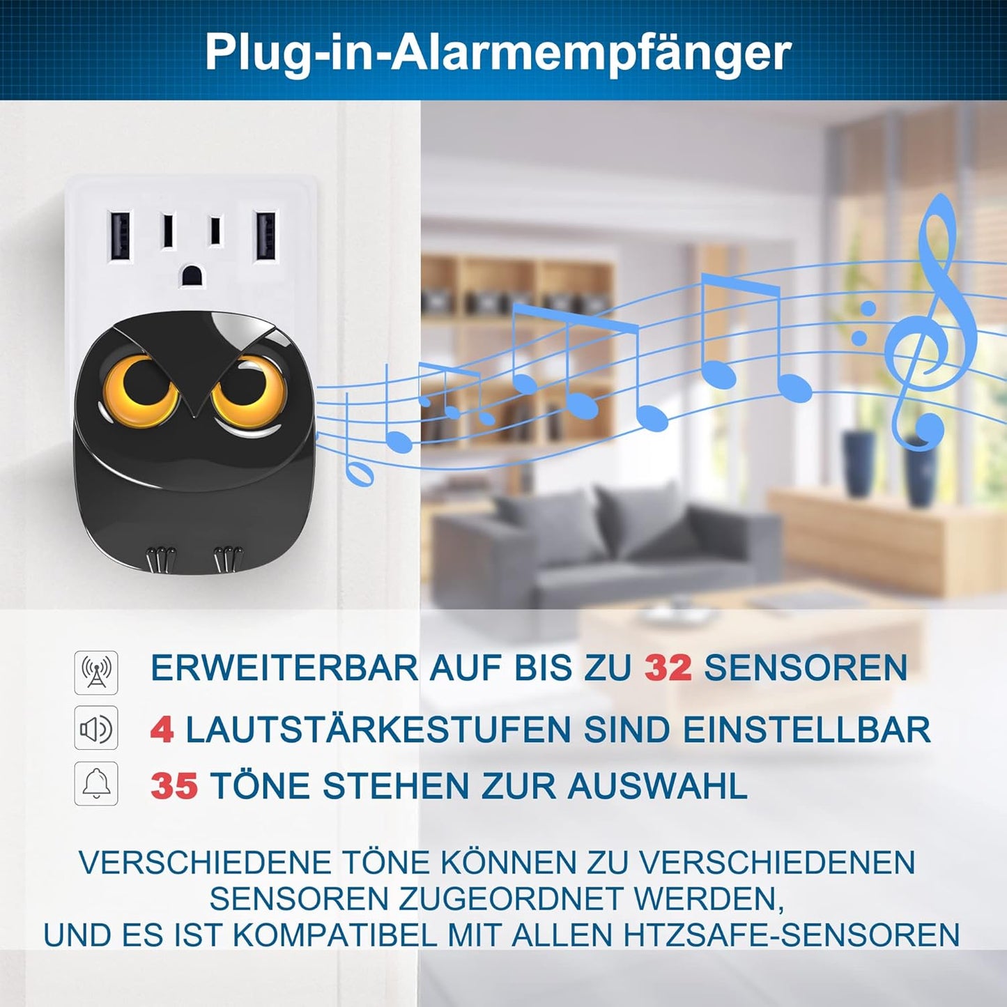 Sistem de Alarmă Wireless pentru Alee – Rază 800 m, Senzor Mișcare Exterior/Interior, Rezistent la Intemperii | HTZSAFE