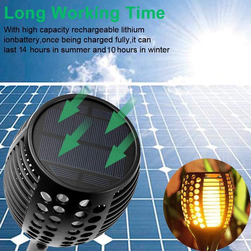 FVTLED Lampă Solară Tip Torță, 96 LED, IP65 (pachet de 4 bucati)