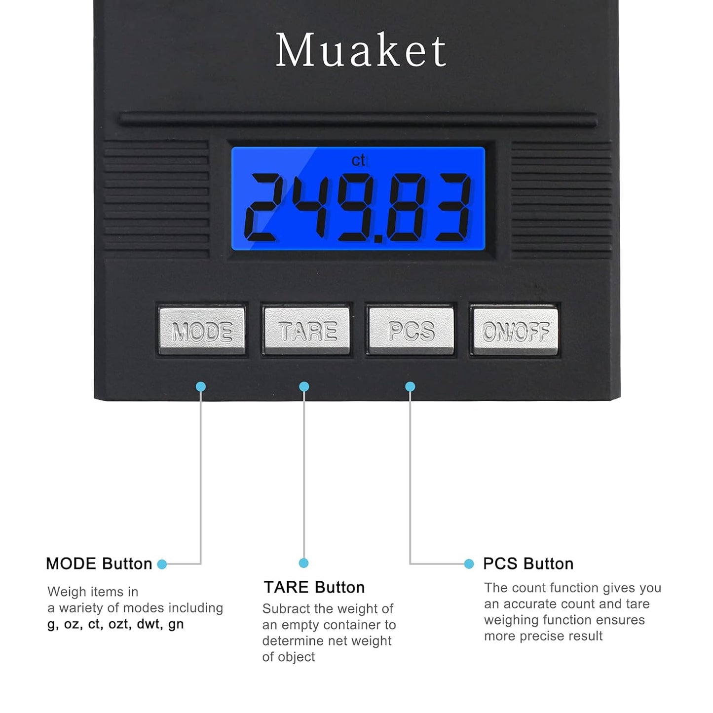 Muaket Balanță de Precizie 50 g / 0.001 g, LCD, Profesională