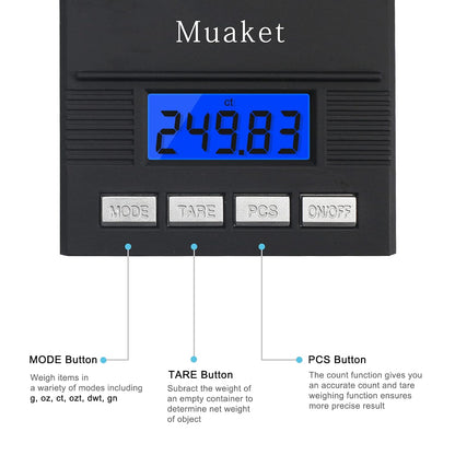 Muaket Balanță de Precizie 50 g / 0.001 g, LCD, Profesională