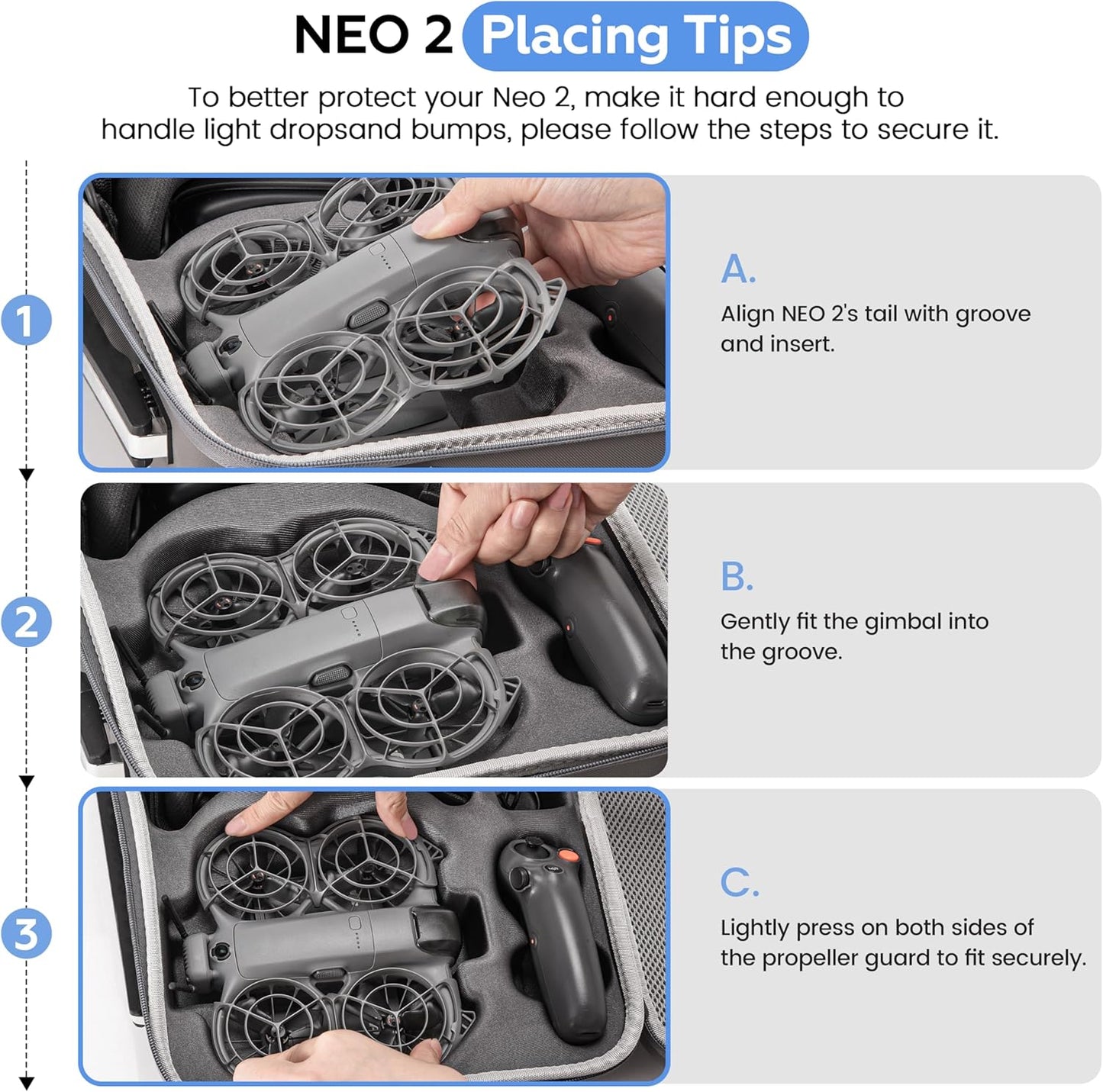STARTRC Geantă de Transport pentru DJI Neo 2 / Goggles N3 / RC Motion 3 – Capacitate Mare, Protecție Premium, Design Portabil