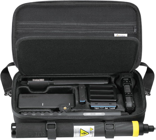 Geantă de Transport AMAZEAR pentru Insta360 X5 / X4 / X3 – Capacitate Mare, Protecție Premium, Design Waterproof