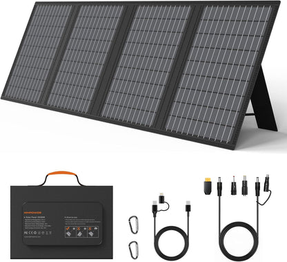 Panou Solar Portabil MHPOWOS 60W cu Suport – Încărcare Rapidă, Pliabil, Waterproof IP67, Ideal pentru Camping & Urgențe
