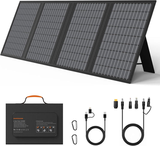 Panou Solar Portabil MHPOWOS 60W cu Suport – Încărcare Rapidă, Pliabil, Waterproof IP67, Ideal pentru Camping & Urgențe
