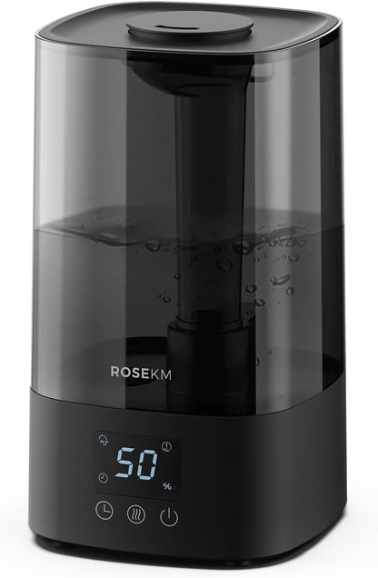 Umidificator Automat Rosekm 4.5L – Ultra Silențios, Senzor de Umiditate, Timer 1–12h, Autonomie până la 40h, Oprire Automată, Duza 360°