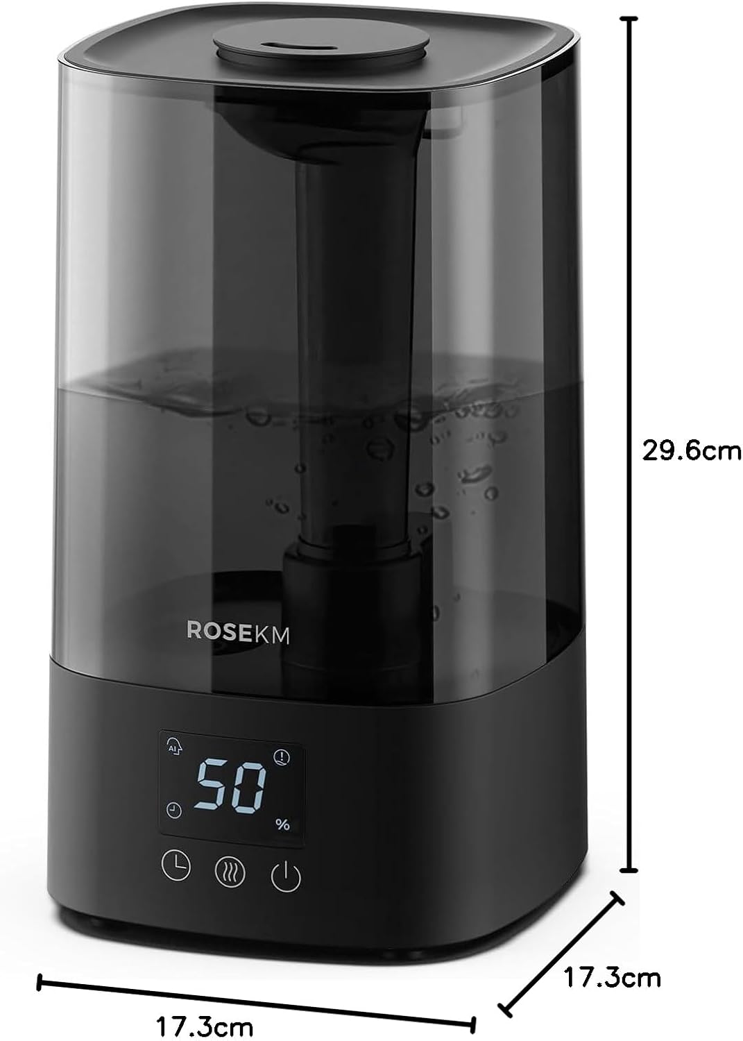 Umidificator Automat Rosekm 4.5L – Ultra Silențios, Senzor de Umiditate, Timer 1–12h, Autonomie până la 40h, Oprire Automată, Duza 360°